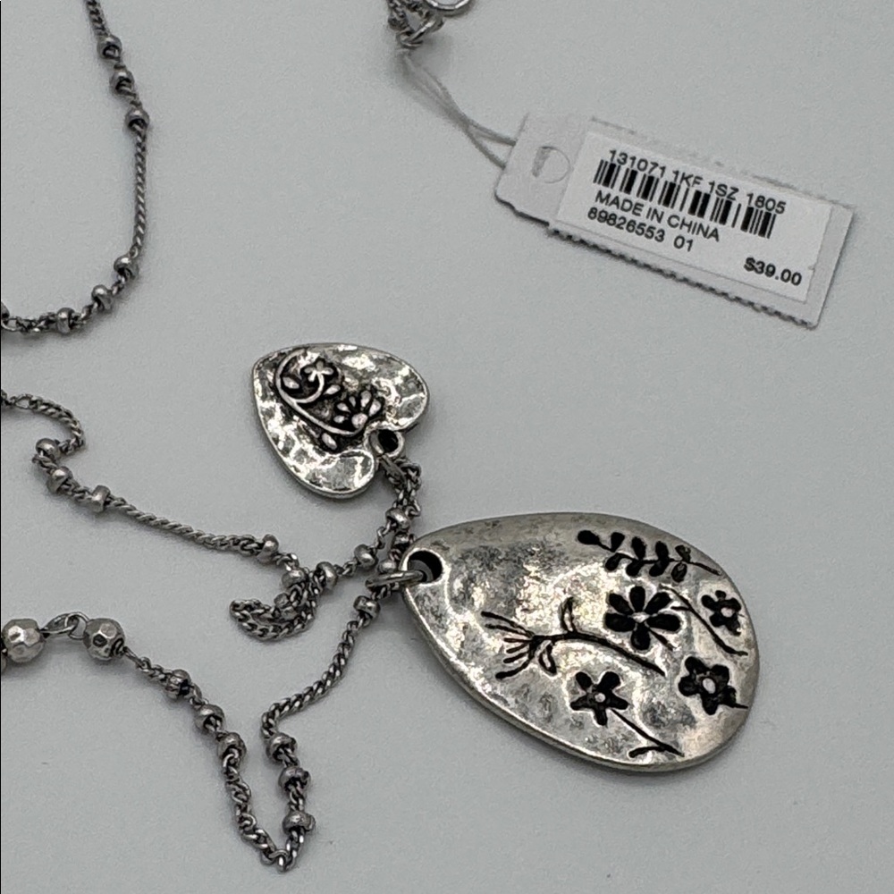 J. Jill Silver Tone Floral Pendant Necklace (BR1313/3) - Picture 2 of 9